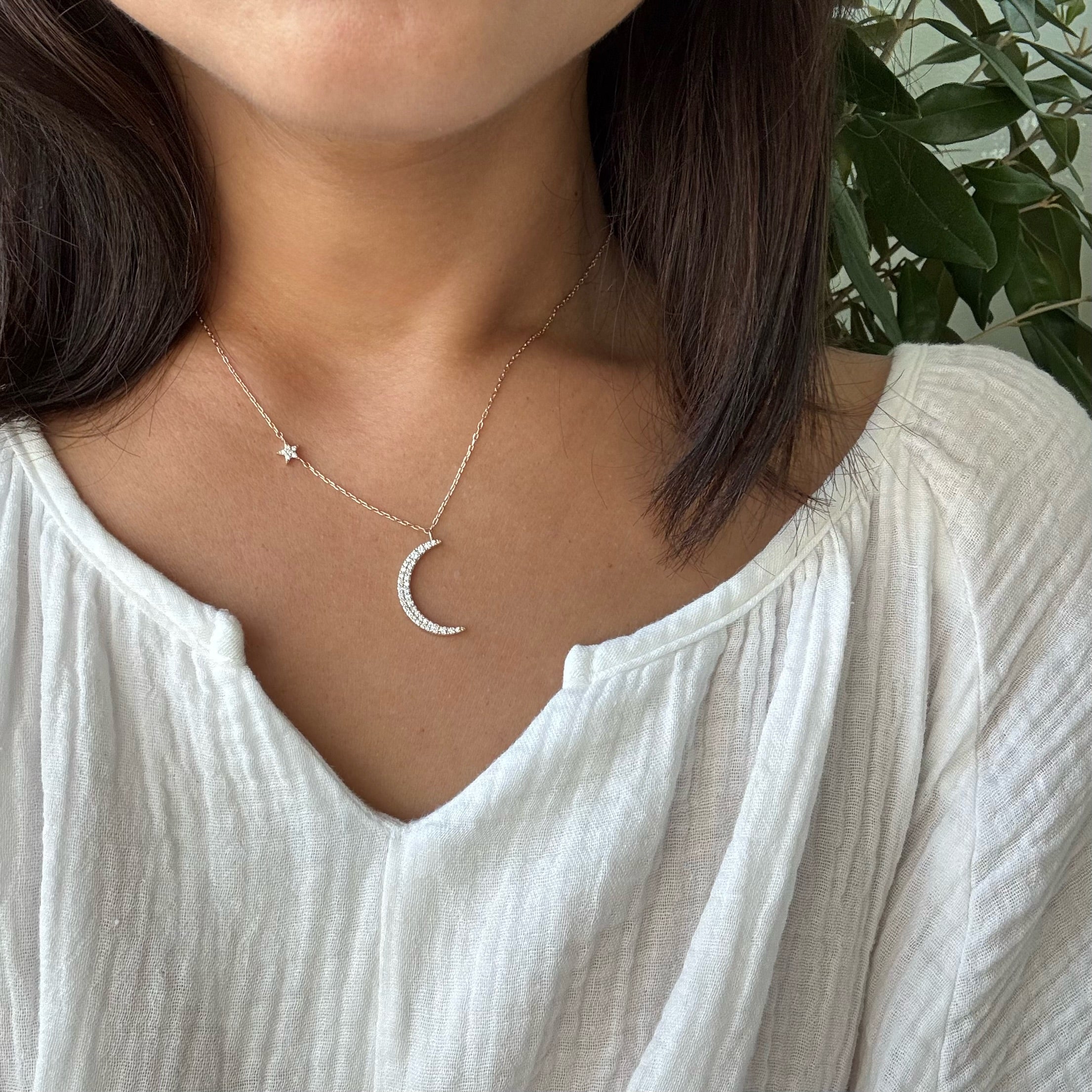Hōkū Mahina  series.【月星Collection】月星ダイヤモンドネックレス✴︎