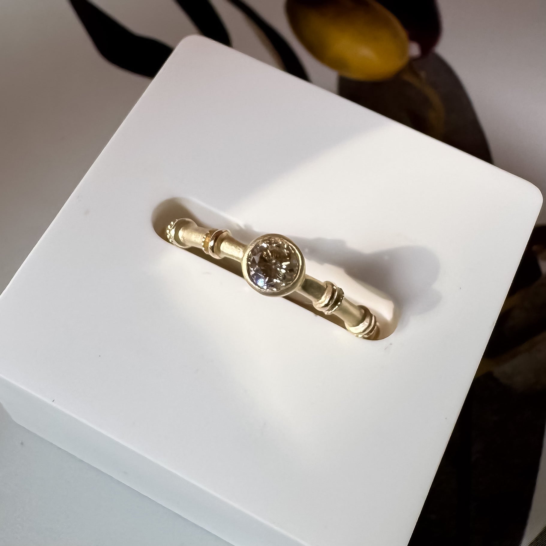 《ブラウンダイヤモンド|Brown Diamond》天然石アートリング