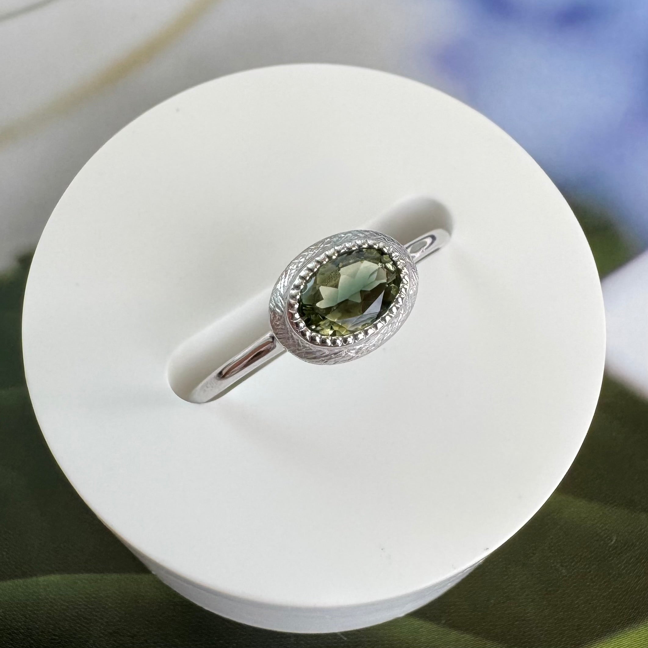 《グリーントルマリン|Green Tourmaline》バイカラー天然石リング/silver925