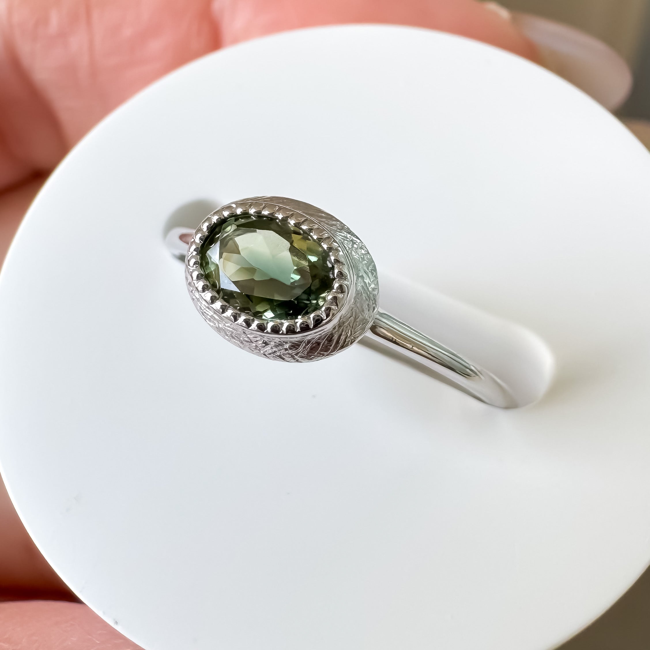 《グリーントルマリン|Green Tourmaline》バイカラー天然石リング/silver925