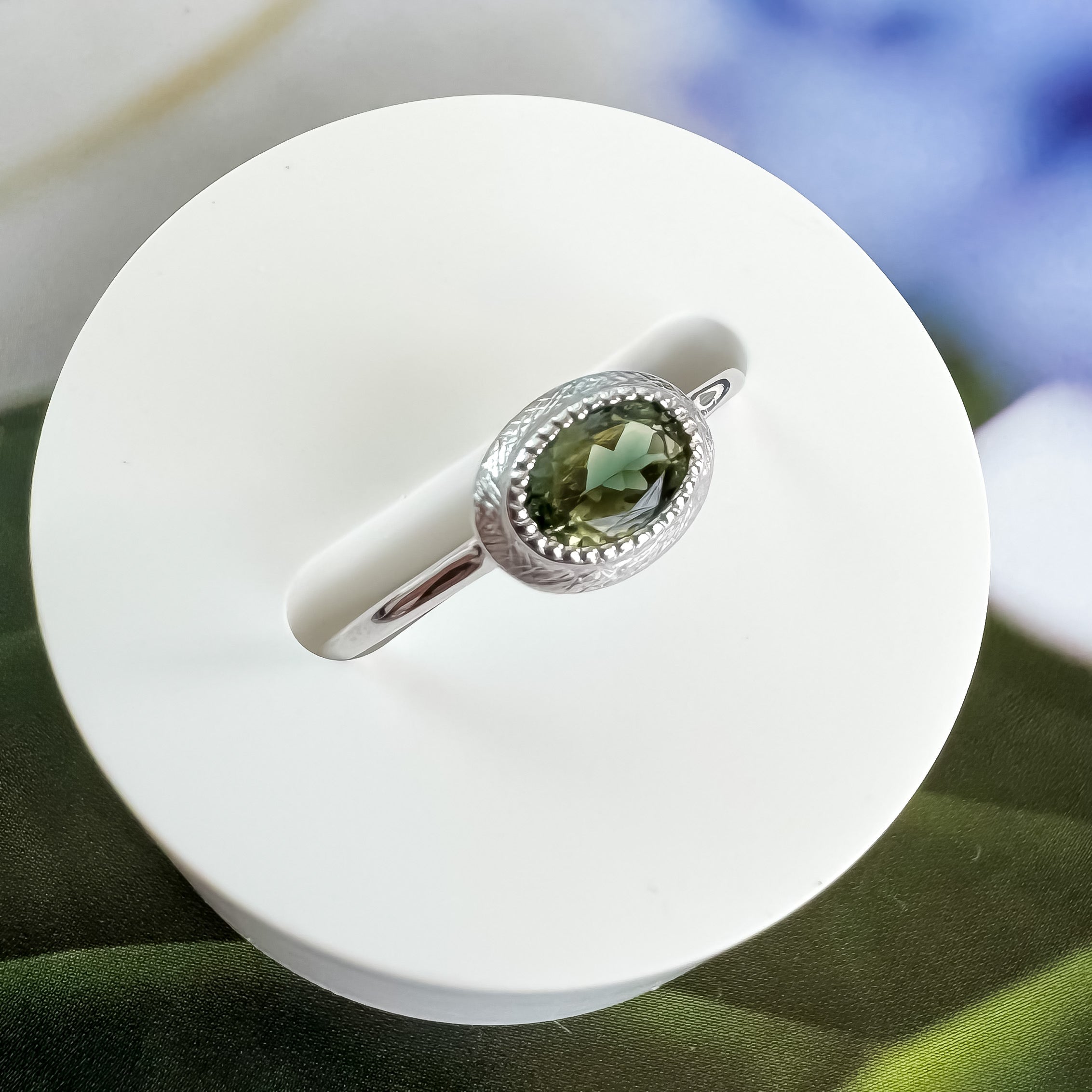 《グリーントルマリン|Green Tourmaline》バイカラー天然石リング/silver925