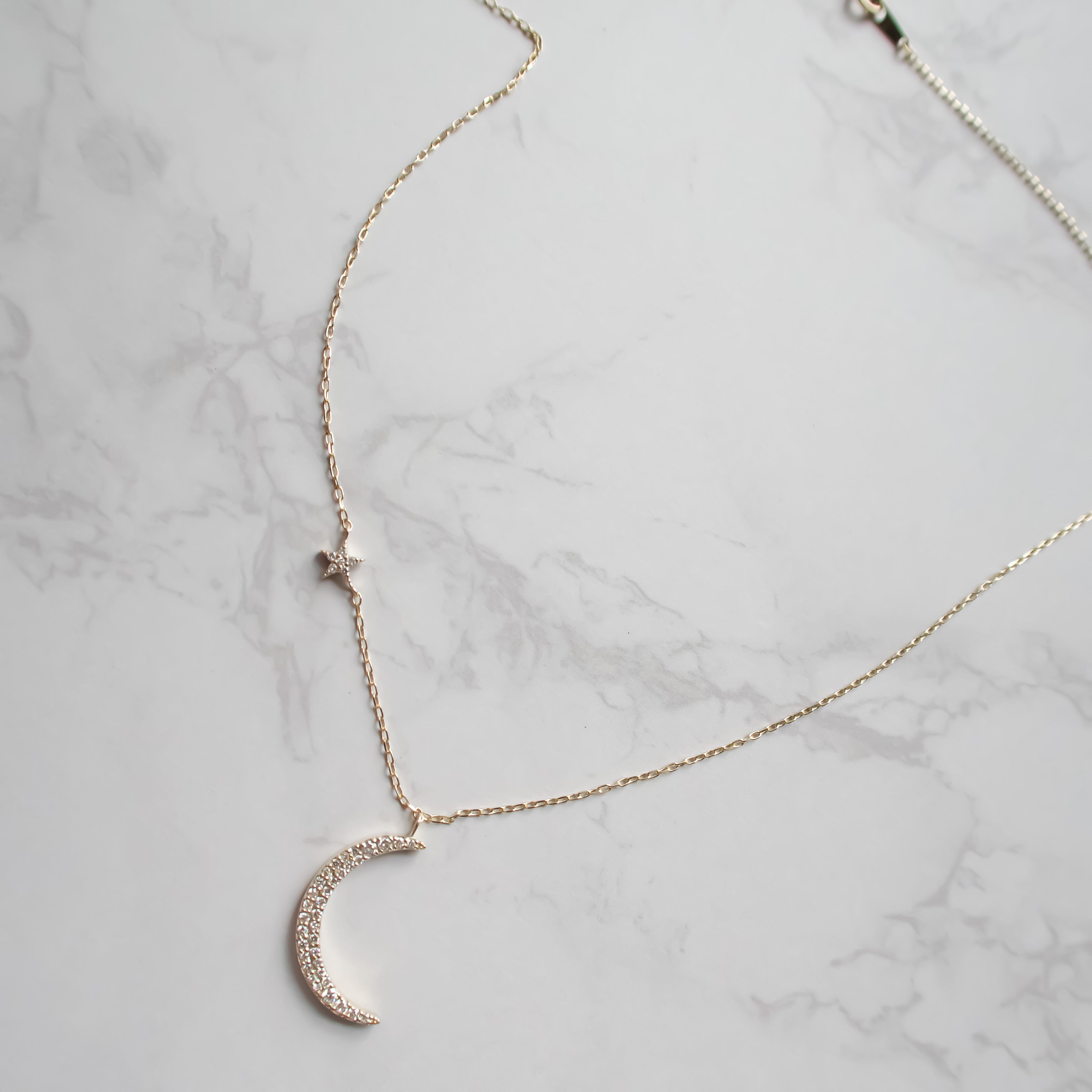 Hōkū Mahina  series.【月星Collection】月星ダイヤモンドネックレス✴︎