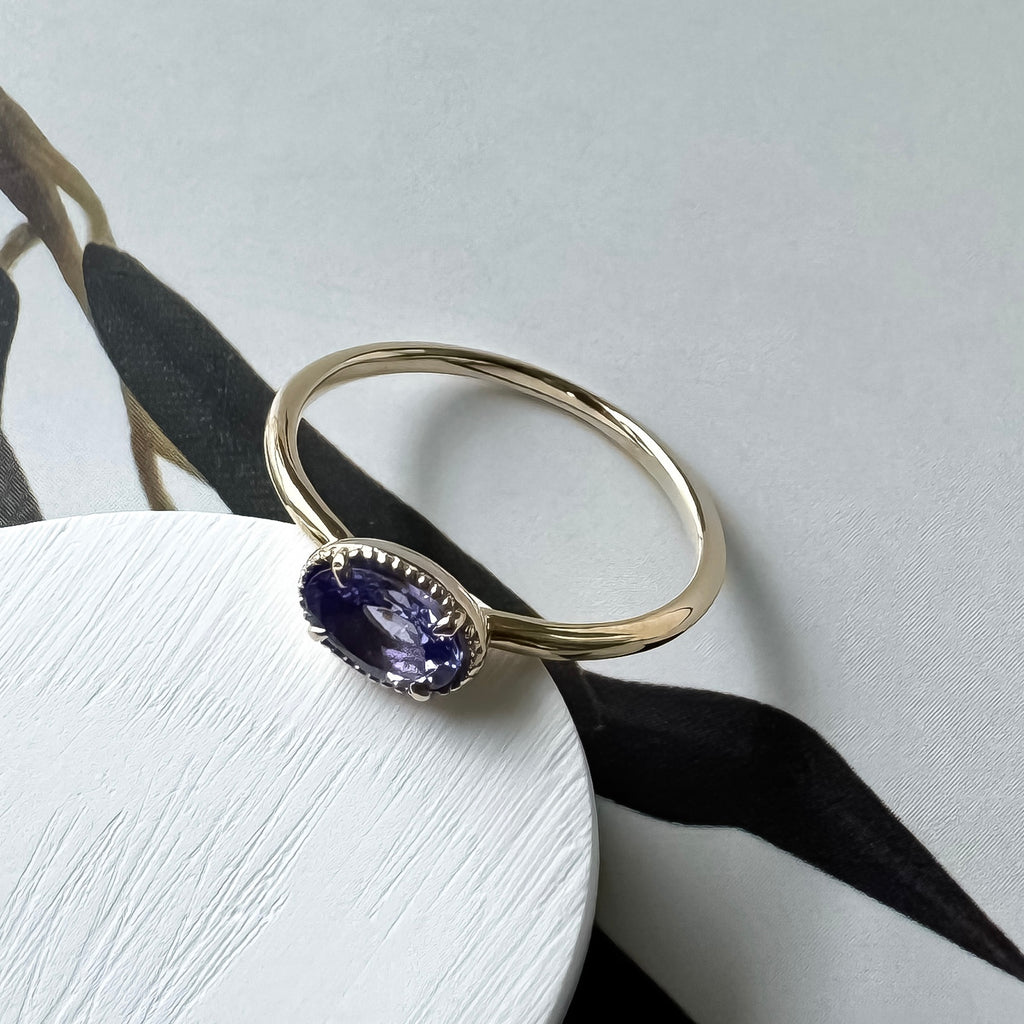 《タンザナイト｜Tanzanite》K10YGリング