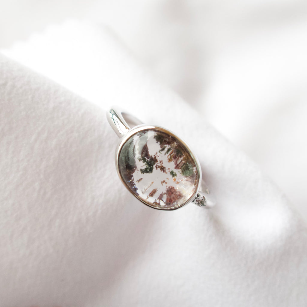 《ガーデンクォーツ｜Garden Quartz》小さな庭園・天然石ダイヤモンドリング