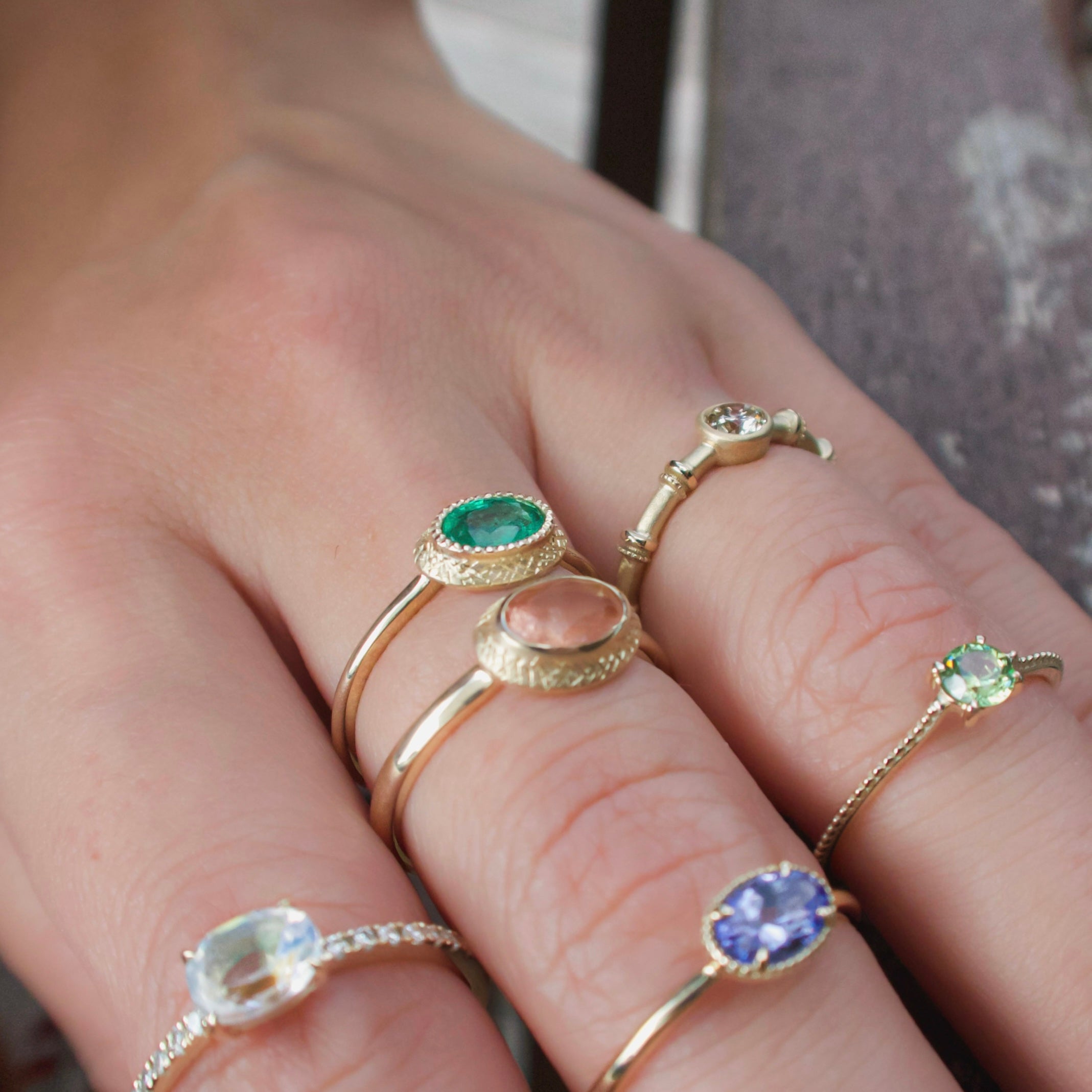 《ブラウンダイヤモンド｜Brown Diamond》天然石アートリング