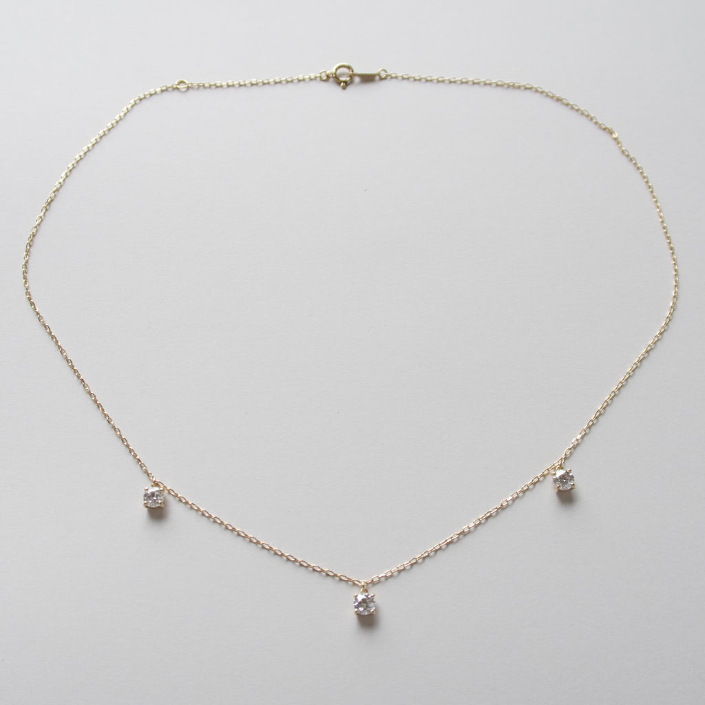 K10YG・Trio Glow《モアサナイトダイヤ｜Moissanite Diamond》ネックレス