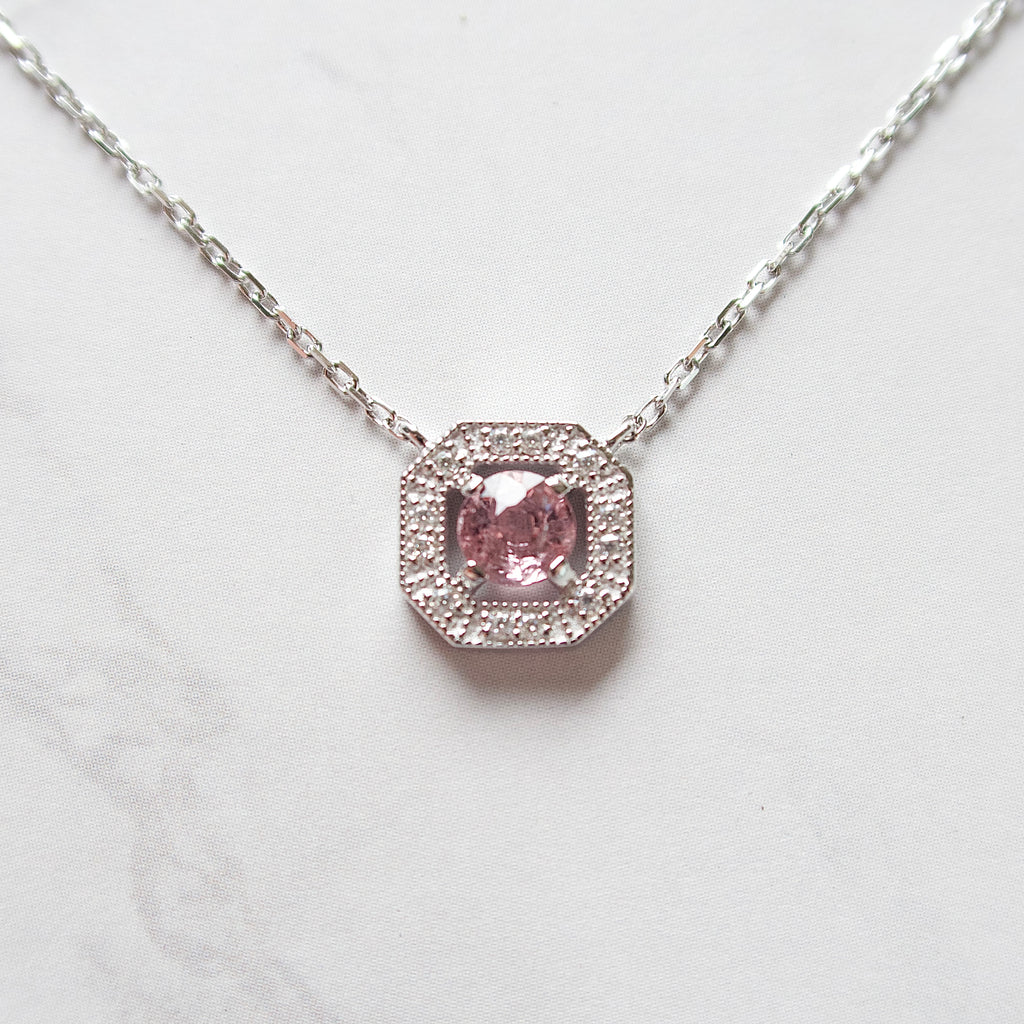 《ピンクスピネル｜Pink Spinel》 ブロッサムピンク・天然石ネックレス