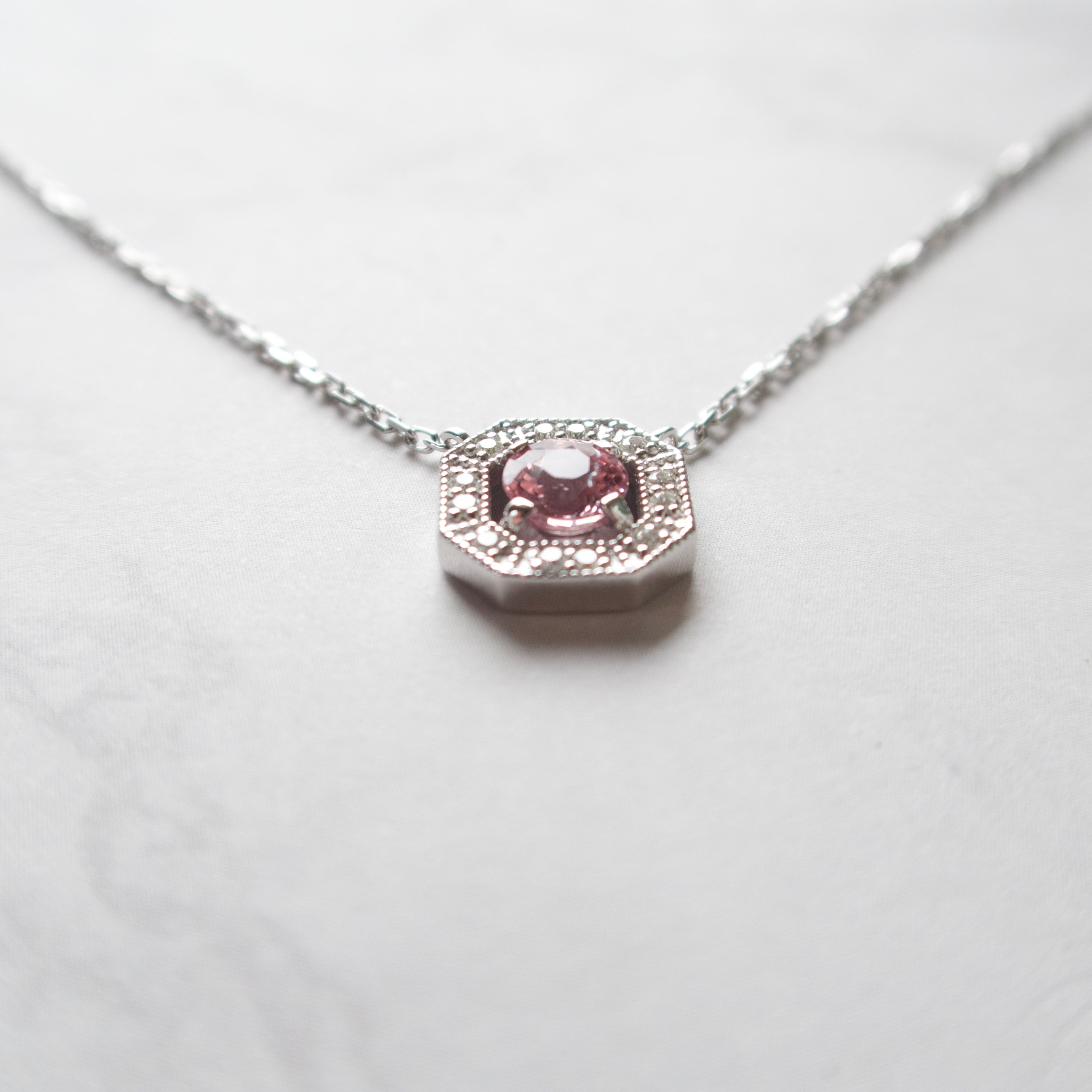 《ピンクスピネル｜Pink Spinel》 ブロッサムピンク・天然石ネックレス