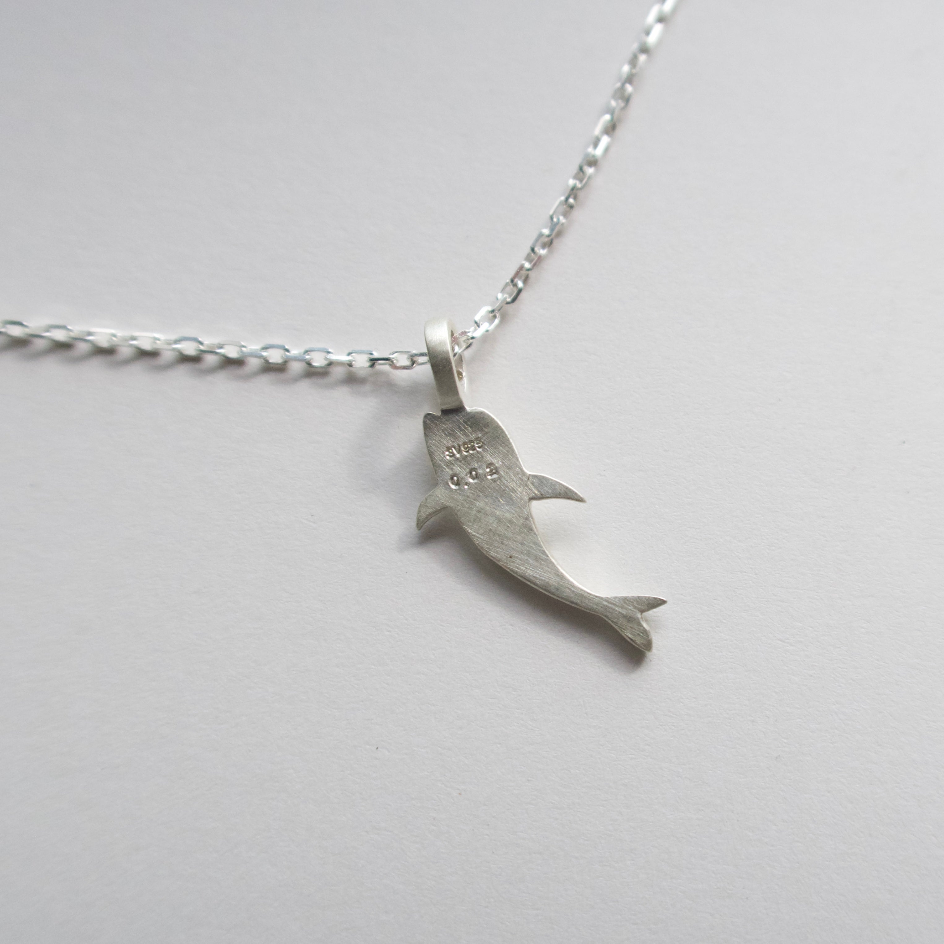 《イルカ／クジラ｜Dolphin ＆Whale》  Silver925  ダイヤモンドネックレストップ