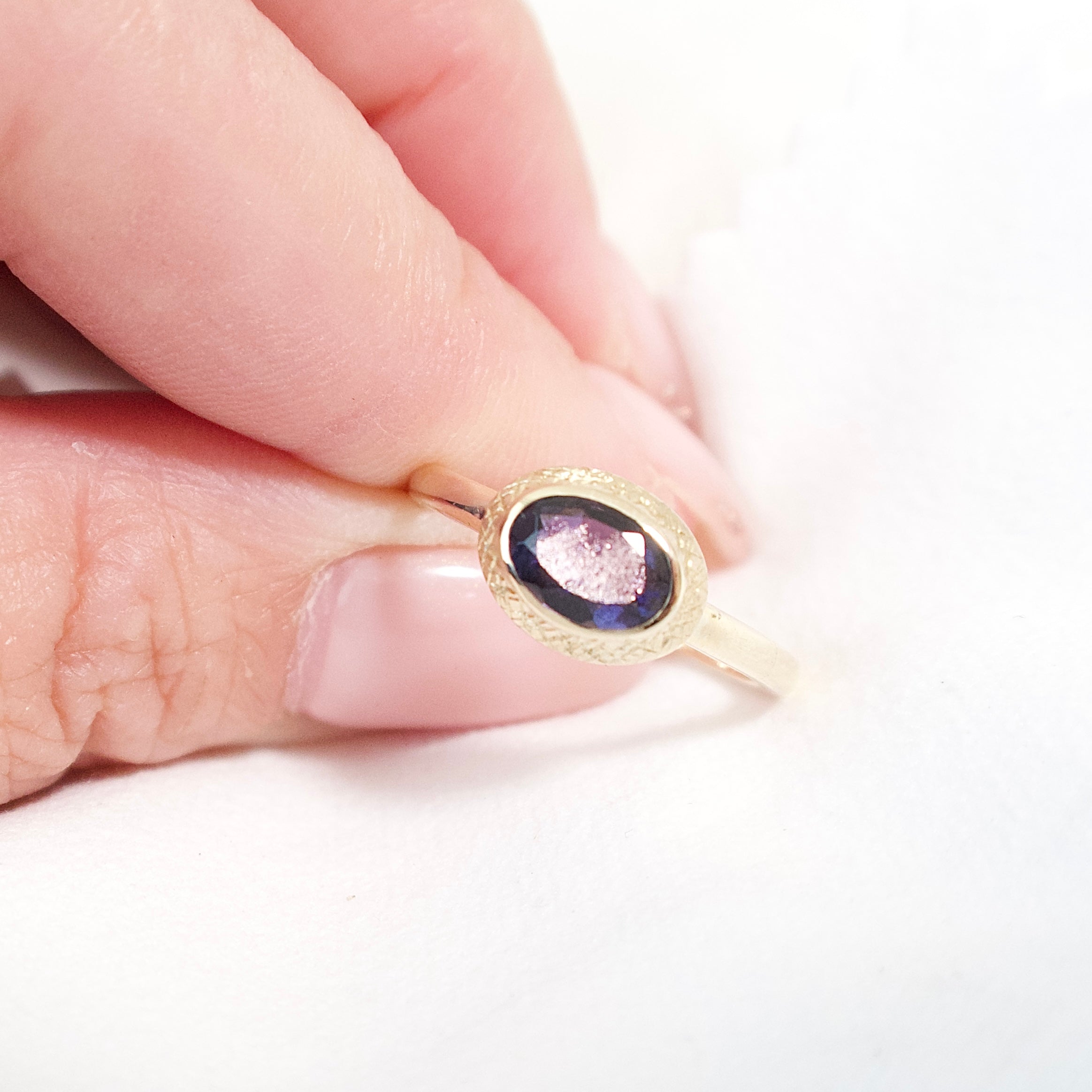 《アイオライトサンストーン｜Iolite Sunstone》【夜空の石】天然石リング