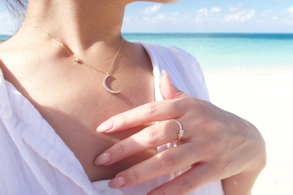 Hōkū Mahina  series.【月星Collection】月星ダイヤモンドネックレス✴︎