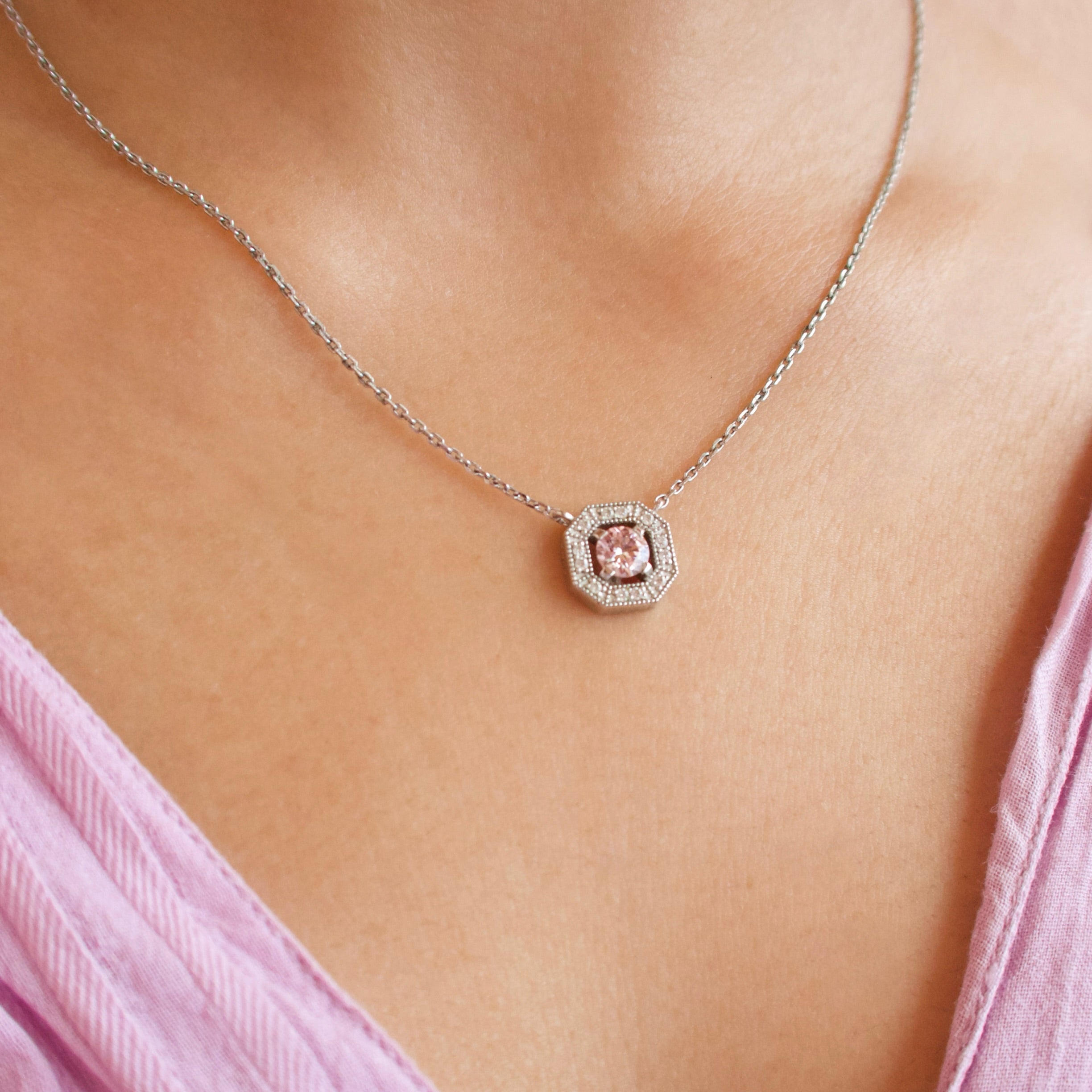 《ピンクスピネル｜Pink Spinel》 ブロッサムピンク・天然石ネックレス